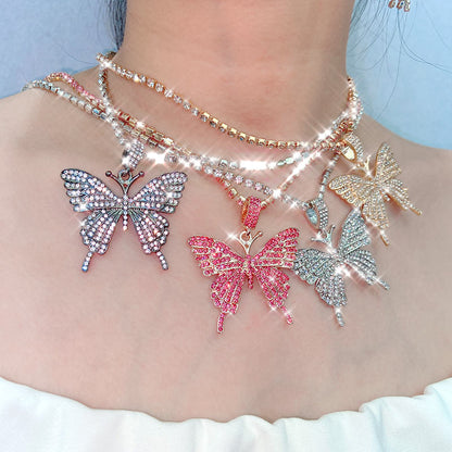 Big Butterfly Bling w/ Rhinestone Chain