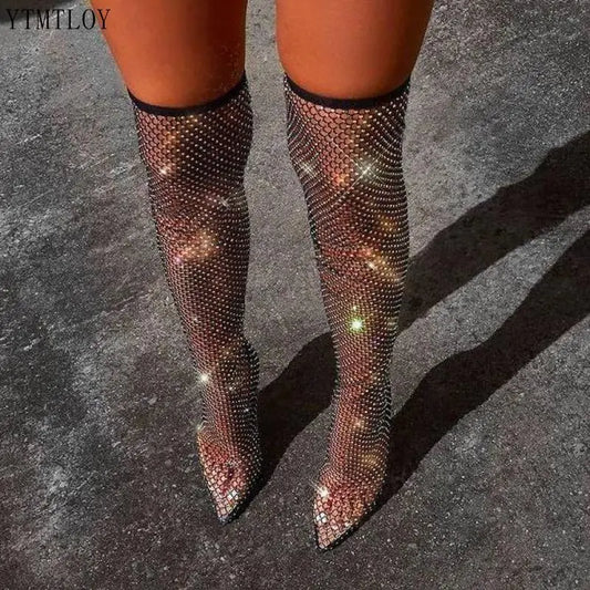 Crystal Knee High Boots