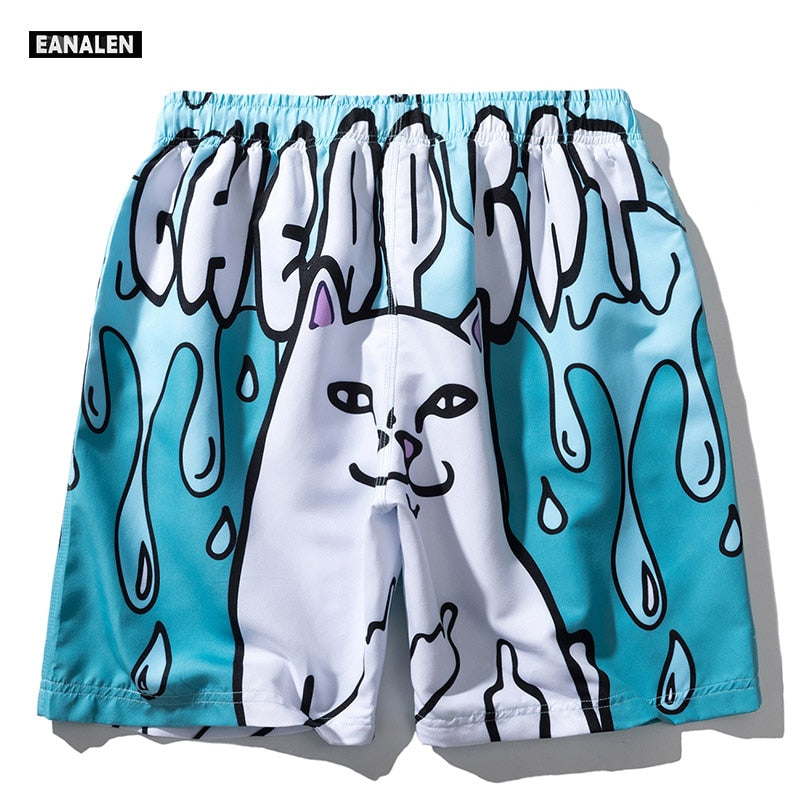 Graffiti Cat graphic Beach Pants