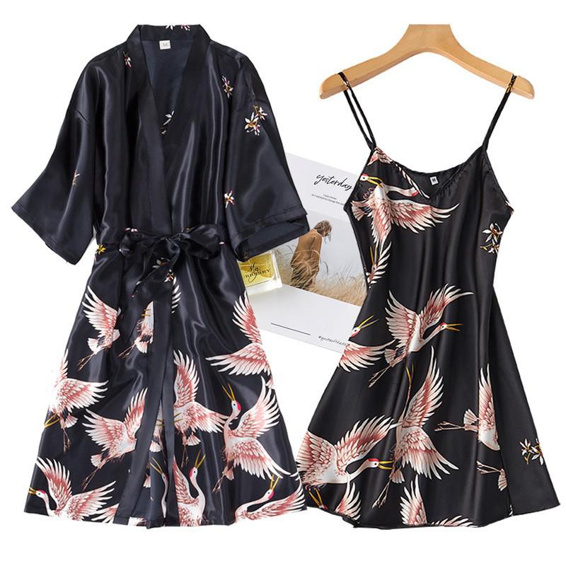 Mini Kimono Robe and Nightgown