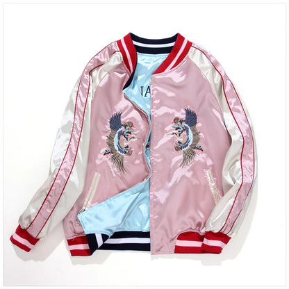 Double Sided Satin Bomber Jacket