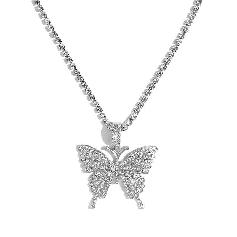 Big Butterfly Bling w/ Rhinestone Chain