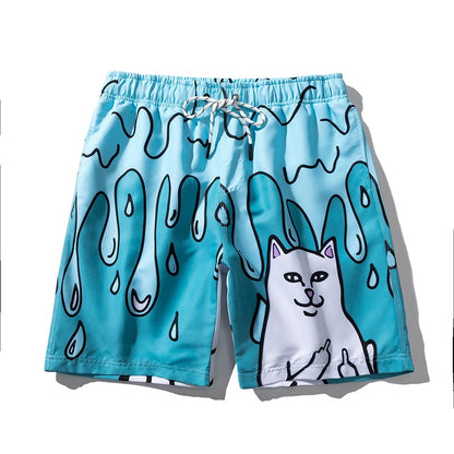 Graffiti Cat graphic Beach Pants