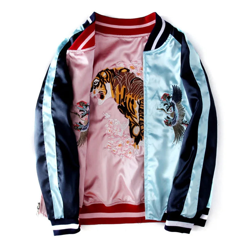 Double Sided Satin Bomber Jacket