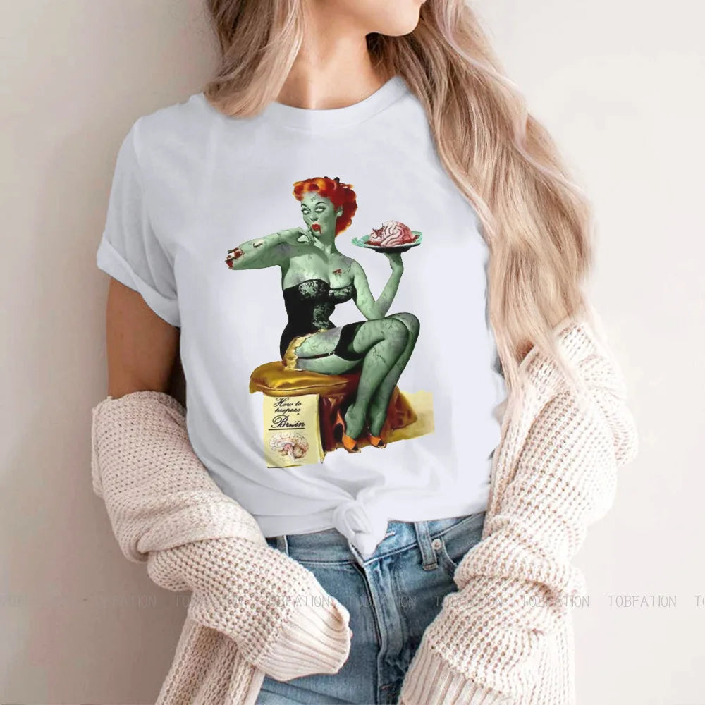 Pin Up Girl Zombie Halloween Top