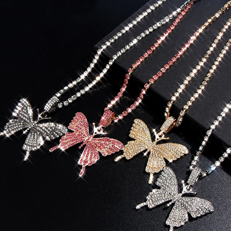 Big Butterfly Bling w/ Rhinestone Chain