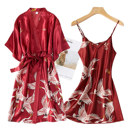 Mini Kimono Robe and Nightgown