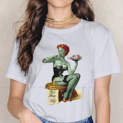 Pin Up Girl Zombie Halloween Top