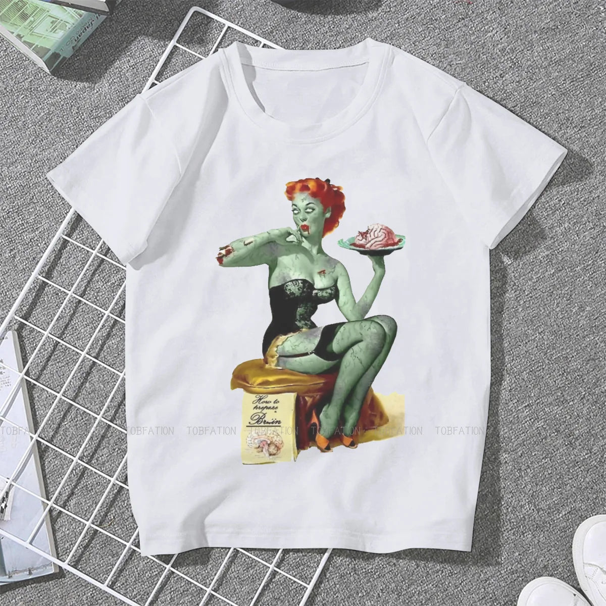 Pin Up Girl Zombie Halloween Top