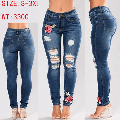 Stretch Embroidered Jeans