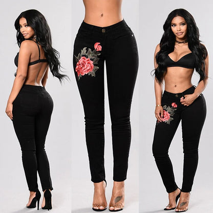 Stretch Embroidered Jeans