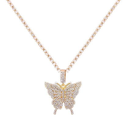 Big Butterfly Bling w/ Rhinestone Chain