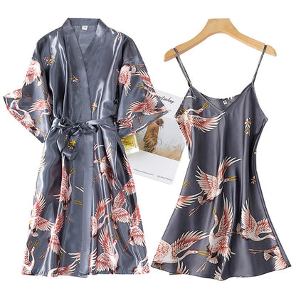 Mini Kimono Robe and Nightgown