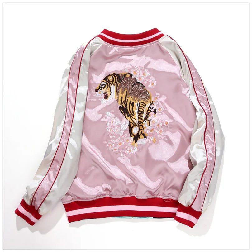 Double Sided Satin Bomber Jacket