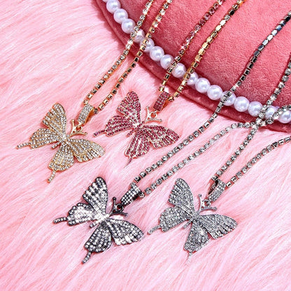 Big Butterfly Bling w/ Rhinestone Chain