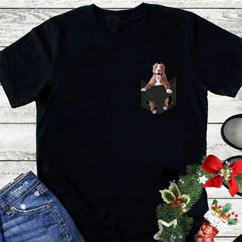 Pocket Bull Terrier Printed T-shirt