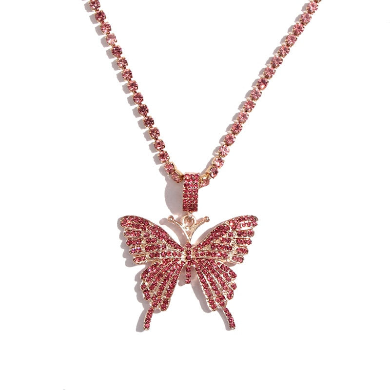 Big Butterfly Bling w/ Rhinestone Chain