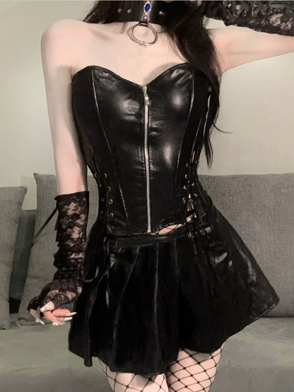 Nightclub Dark Cat w/ Leather Skirt