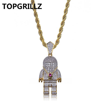 Iced out Astronaut Spaceman Pendant