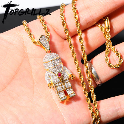 Iced out Astronaut Spaceman Pendant