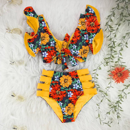 2 piece floral swimsuit