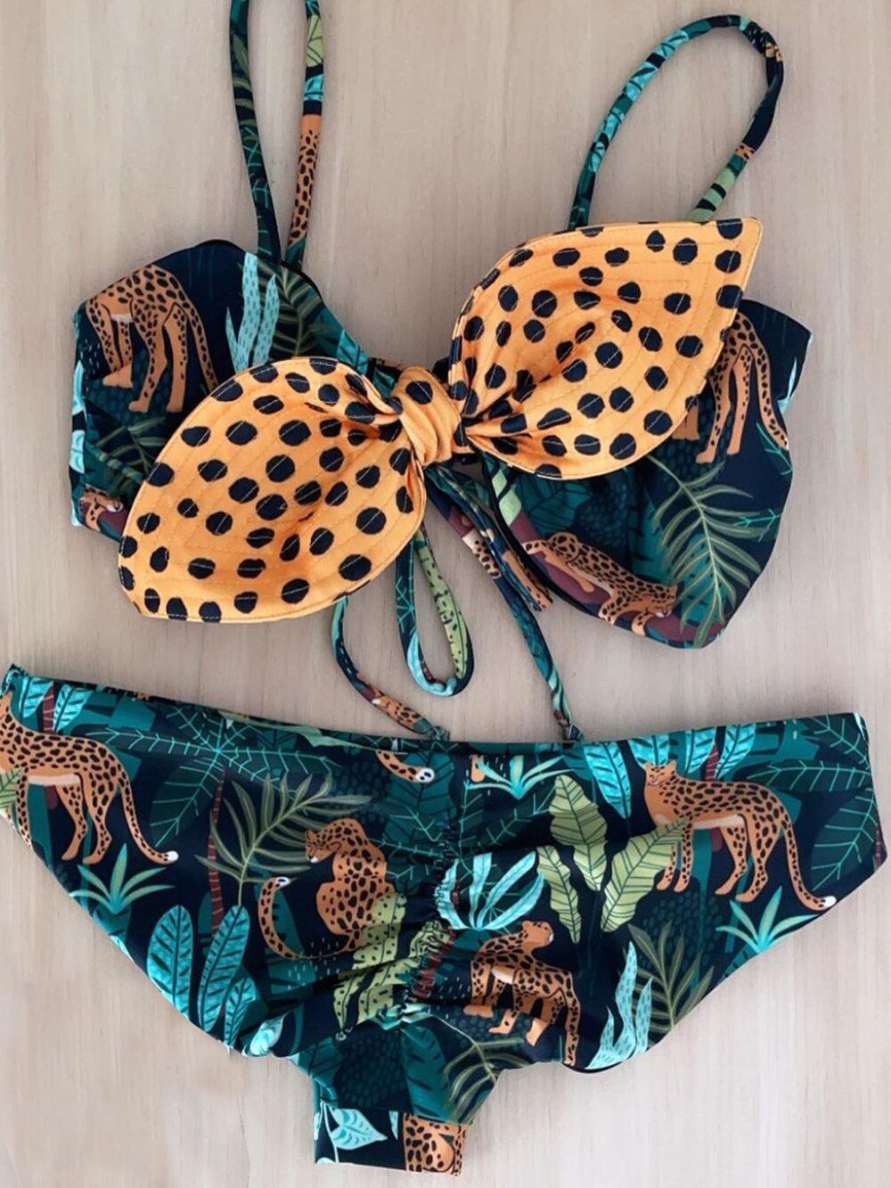 Tropical Print Bikini High Waist