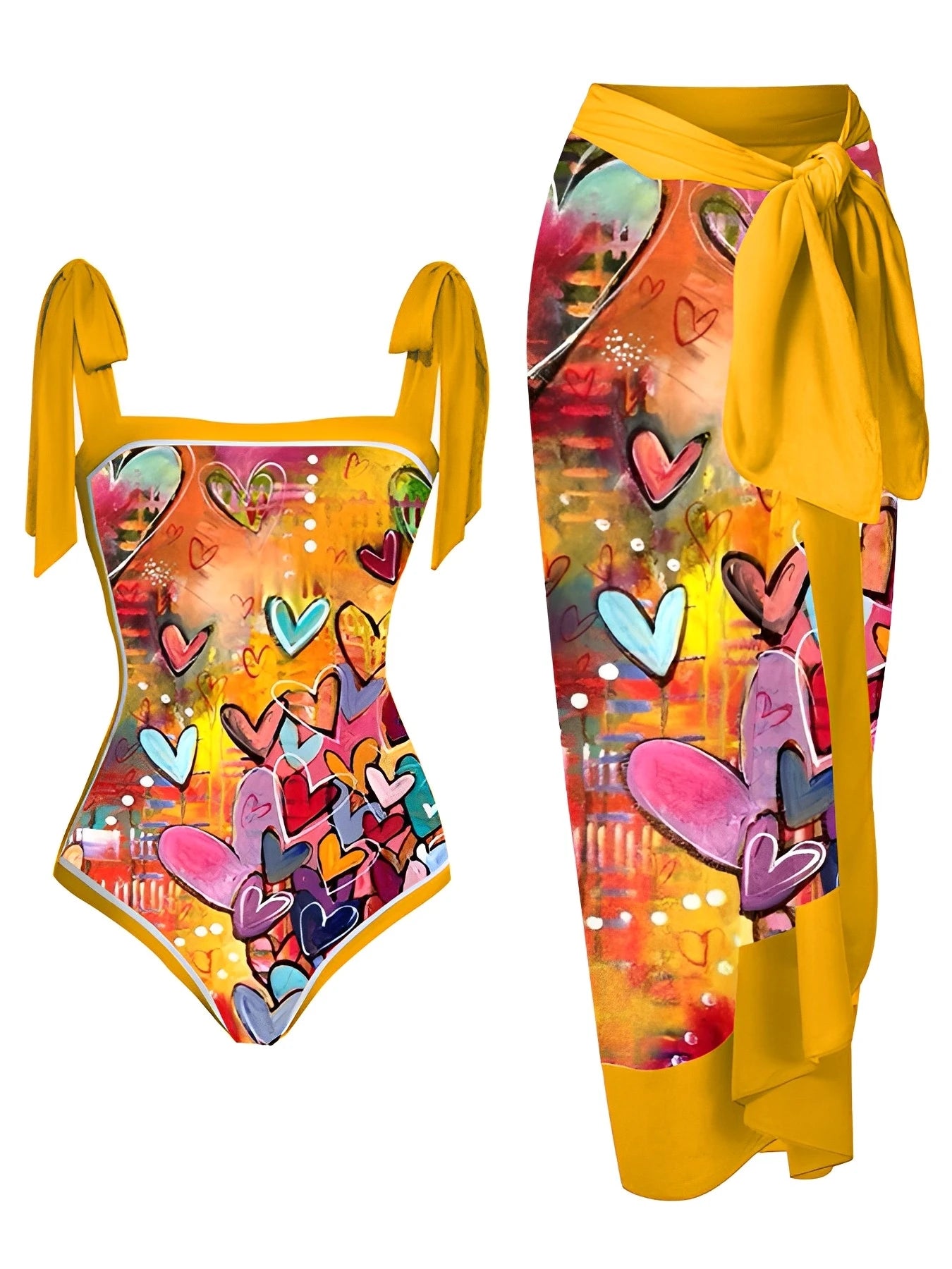 One Piece Swimsuit & Beach Skirt