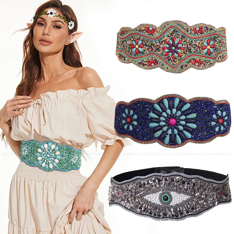 Bohemian Elastic Wide Belt for Women