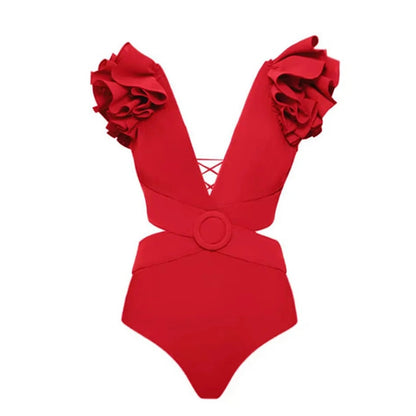 2023 Female Vintage Deep V Designer Bathing Suit