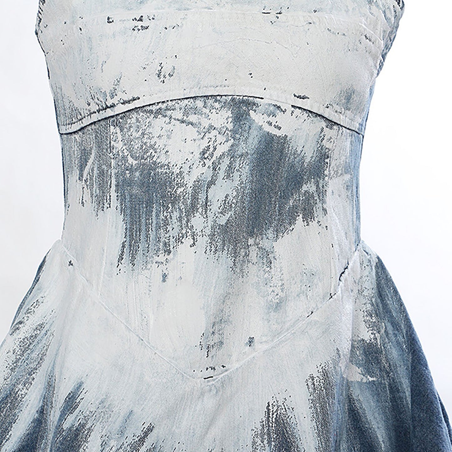 Denim fade Pleated Tank Dress