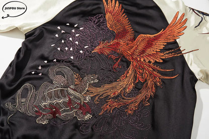 High Quality Chinese Style Dragon and Phoenix Embroidered Jacket