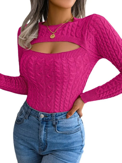 Sexy Long Sleeve Round Neck Sweater