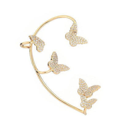 Shining Zircon Butterfly Ear Cuff