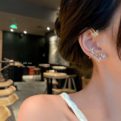 Shining Zircon Butterfly Ear Cuff