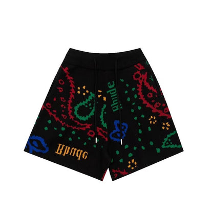 Blue Jacquard Drawstring Shorts Men or Women Top Quality