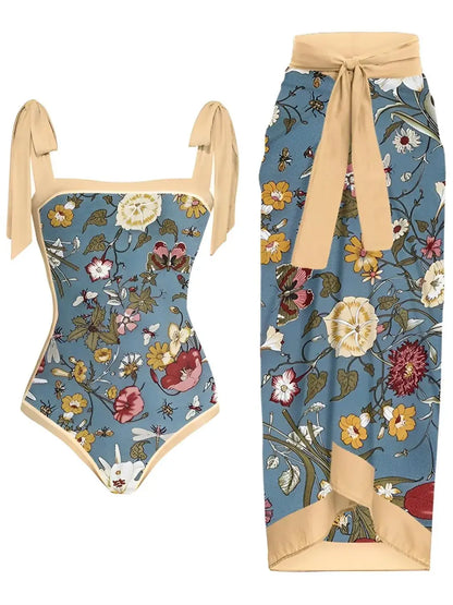 One Piece Swimsuit & Beach Skirt