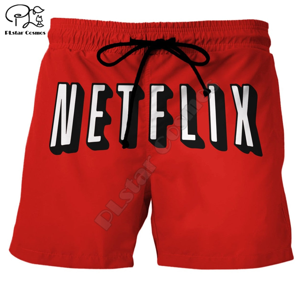 Couple Matching  NETFLIX AND CHILL  Printed 3d Shorts women for men Elastic Waist Shorts Summer Quick Dry Beach shorts