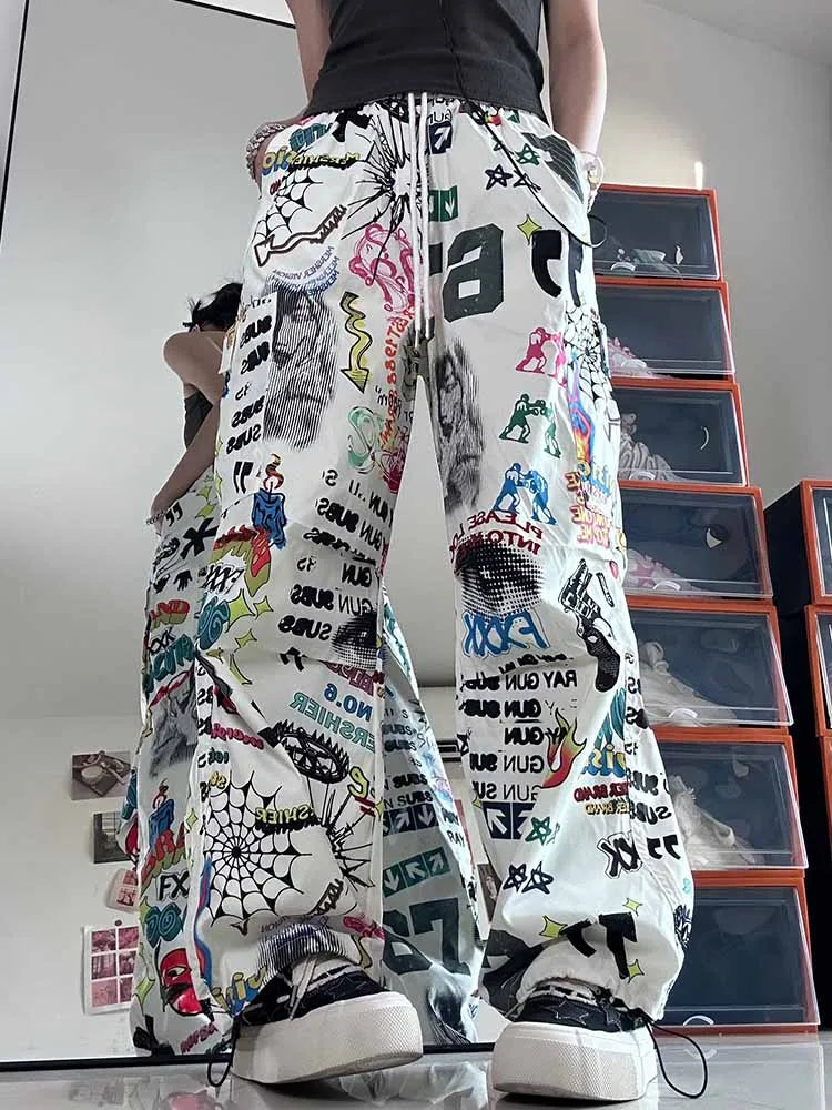 Graffiti Print Women Pants