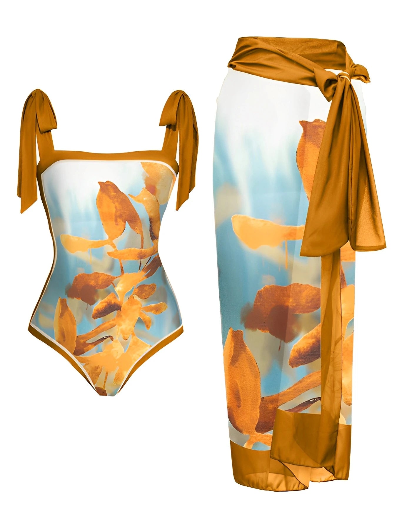 One Piece Swimsuit & Beach Skirt