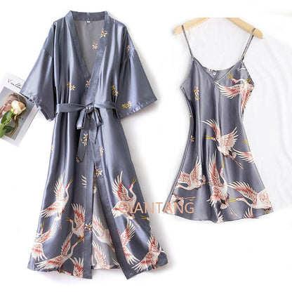 Mini Kimono Robe and Nightgown