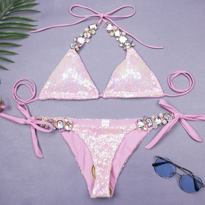 2025 Shiny Sexy Bikinis Swimsuit With Rhinestones