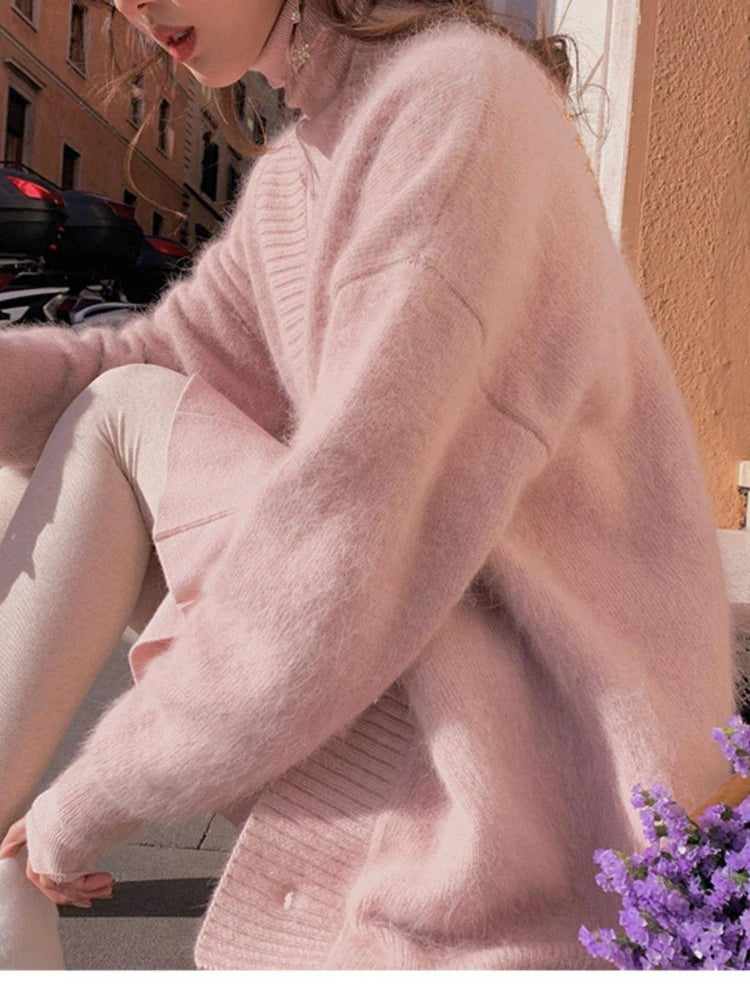 High Quality Mink Cashmere Cardigan Sweater