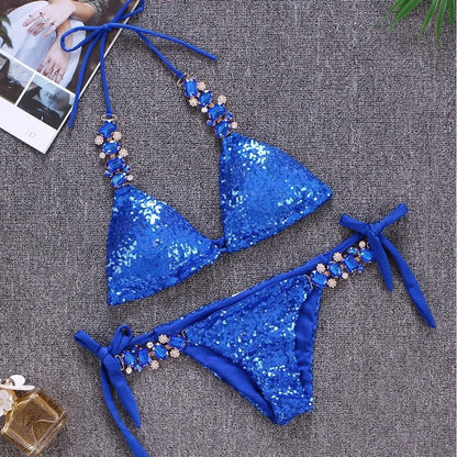 2025 Shiny Sexy Bikinis Swimsuit With Rhinestones