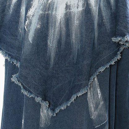 Denim fade Pleated Tank Dress