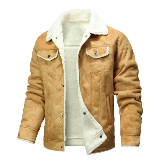 Winter Men Suede Leather Coat High-quality Jacket