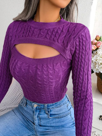 Sexy Long Sleeve Round Neck Sweater