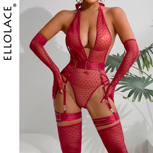 Ellolace Polka Dot Bodysuit