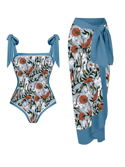 One Piece Swimsuit & Beach Skirt