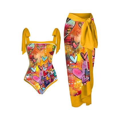 2023 One Piece Swimsuit Swimwear with Skirt