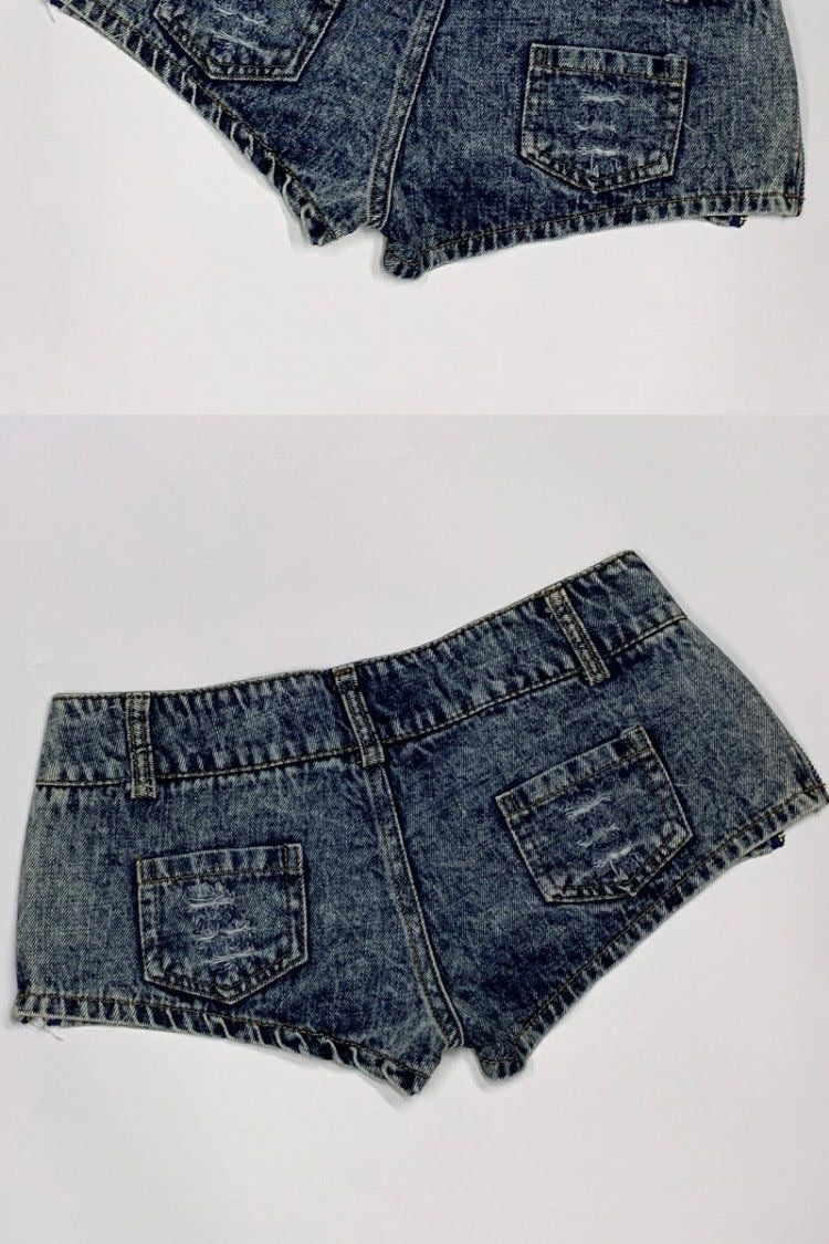 Sexy Side Zipper Denim Shorts